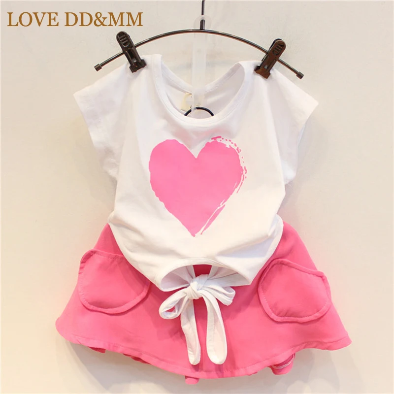 Комплекты одежды для девочек LOVE DD & MM Милая Кружевная футболка персикового цвета +