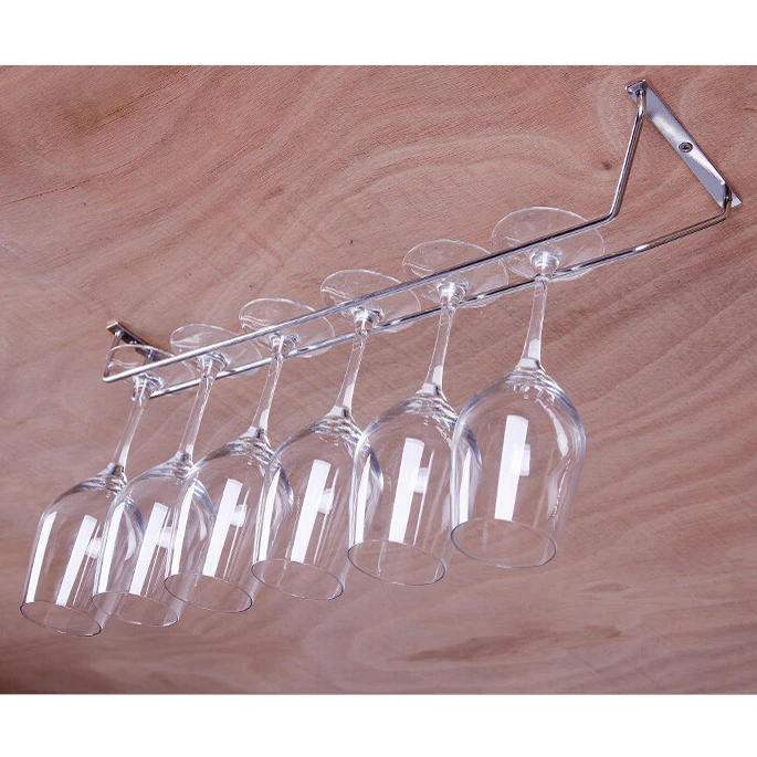 27/35/55cm Stainless Steel Kitchen Home Supplies Wine Glass Rack Hanging Large Chrome Stemware Holder Under Cabinet