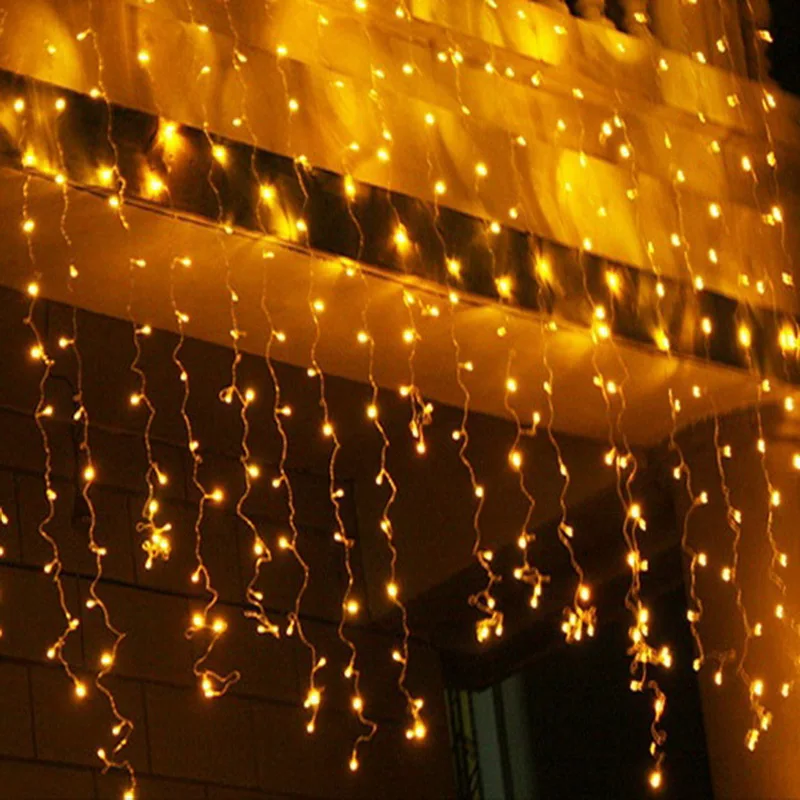

10M 100 LED Yellow Lights Decorative Christmas Party Festival Twinkle String Lamp Bulb with Tail Plug 110V