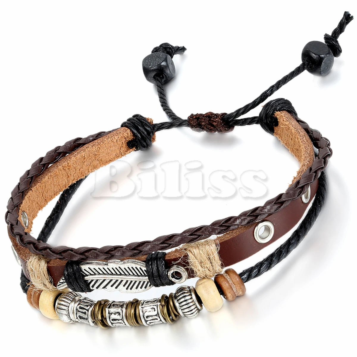 Online Vintage Mens Womens Handmade Tribal Leather Bracelet Online Vintage Mens Womens Handmade Tribal Leather Bracelet Feather Charm Beads Braided Multilayer Brown Adjule Aliexpress Mobile
