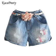 Детские шорты летние Милые шифоновые шорты с цветочным рисунком belf, шорты с дизайном «Принцесса», джинсовые шорты с вышивкой бабочки одежда для маленьких девочек