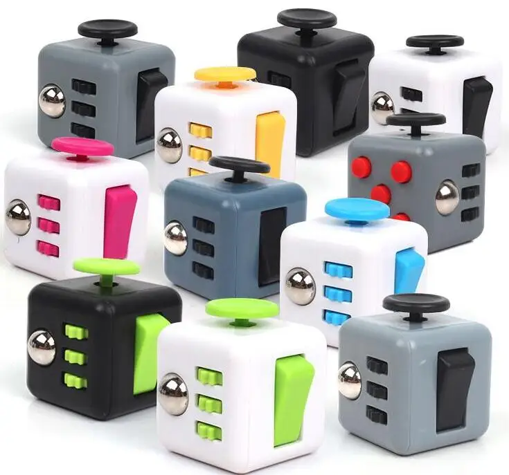 

11 Colours Mini Magic Cube Desk FingerToy Keychain Squeeze Fun Stress Reliever Puzzle Magic Cube
