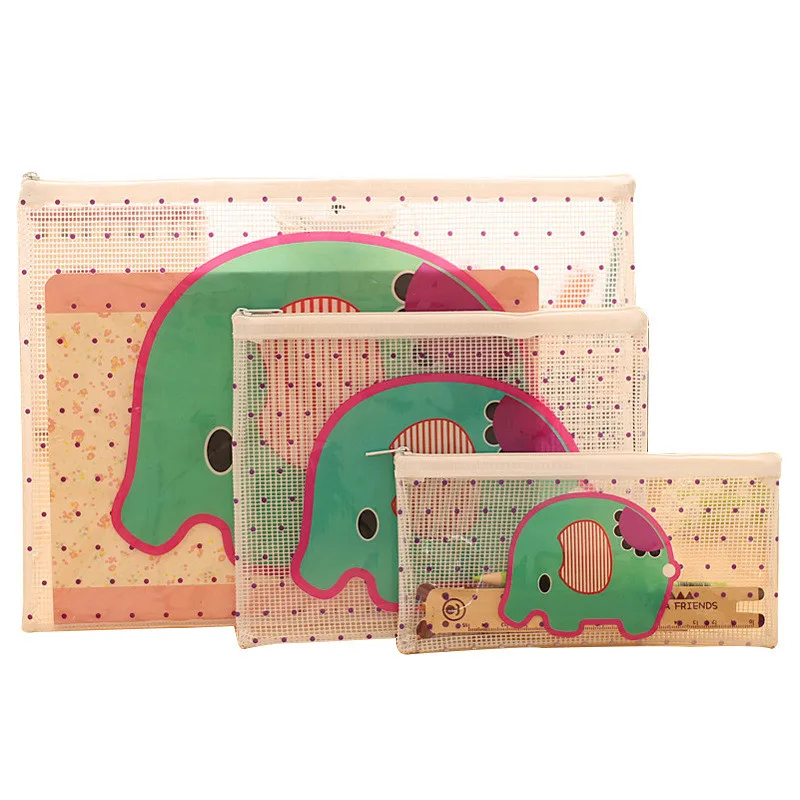 

Cartoon Animal Zip Storage Bag Document Bag Girls Purse Stationery Pencil Case Cosmetics Organizer School Home Office Supplies