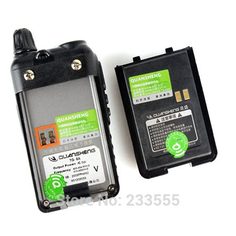 Monitor de Rádio em Dois Novo Rádio Walkie Talkie Quansheng Tg-6a 1500mah fm 5w Uhf 400-470mhz Sentidos 2pcs 5 Cheap Walkie-talkie