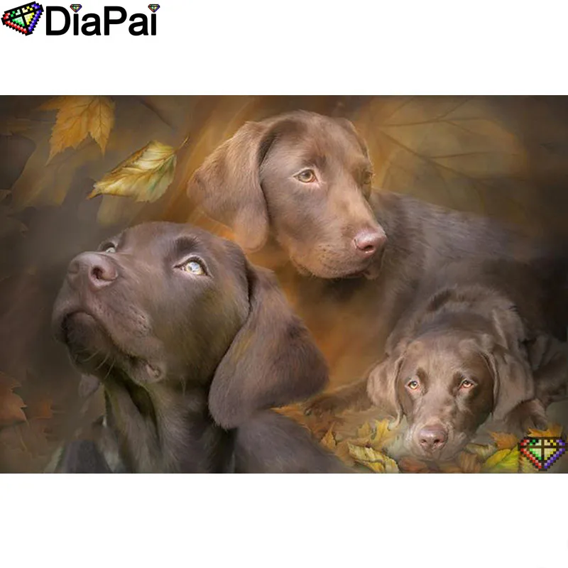 DIAPAI 5D DIY Elmas Boyama 100 Tam Kare Yuvarlak Matkap Hayvan K pek 
