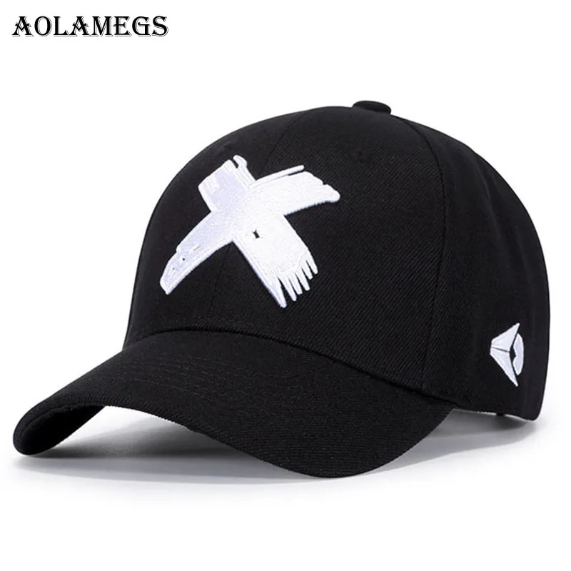 

Aolamegs Hip Hop Cap X Embroidery Baseball Caps Snapback Polyester Fashion Casual Couple Summer Autumn High Quality Streetwear