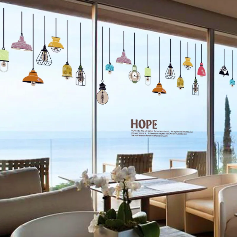 DIY Creative Colorful Chandelier Kitchen Decorative Wall Stickers Nordic style Living Room Home Decor Decals Poster Mural