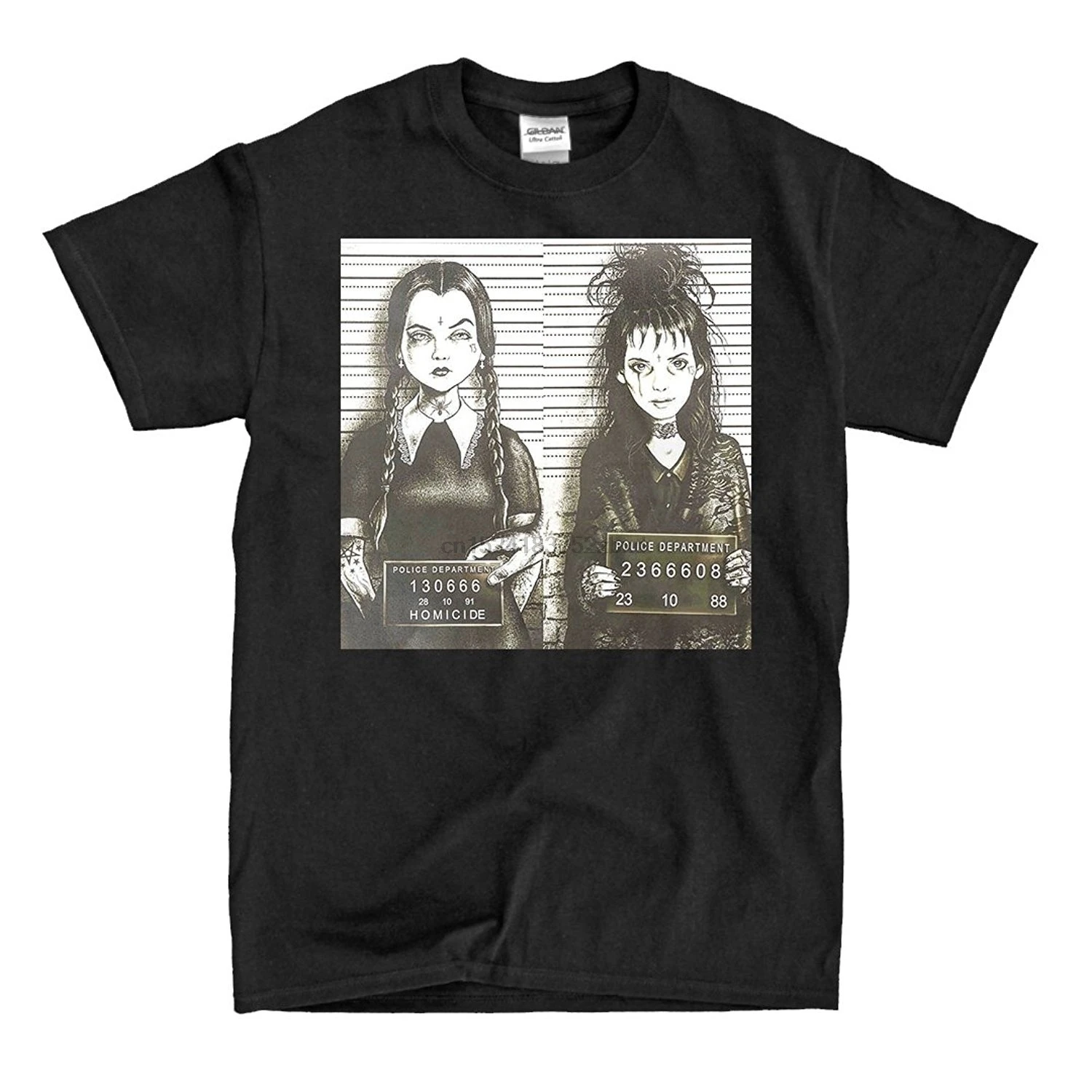 

Lydia Deetz Wednesday Addams mugshot black shirtLydia Deetz Wednesday Addams mugshot black shirt