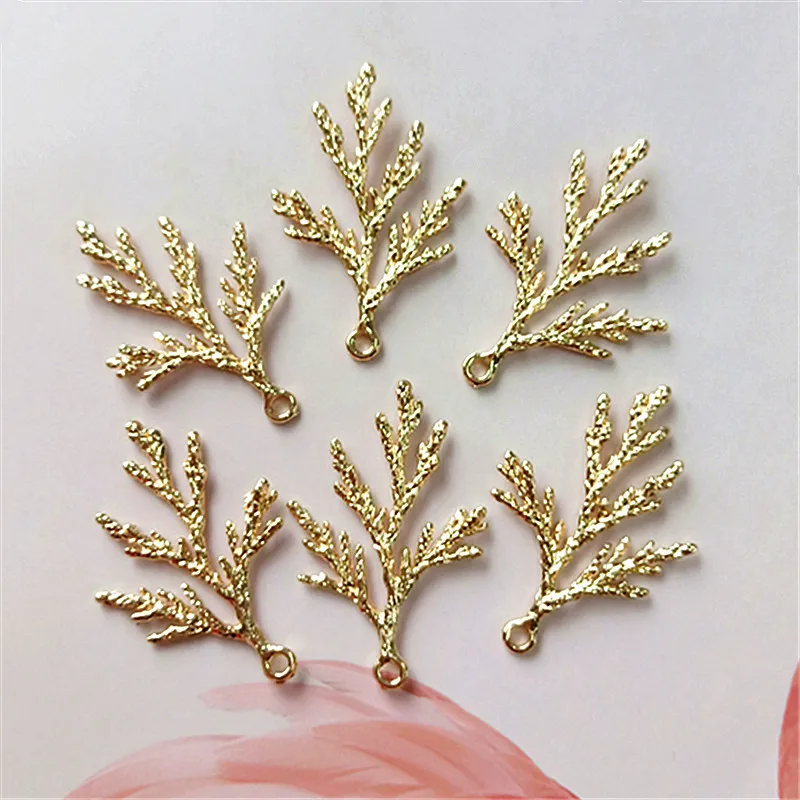 

10 PCS 24x35mm Fashion Metal Alloy KC Gold/Silver Plated Branch Pendant Charms For DIY Jewelry Making