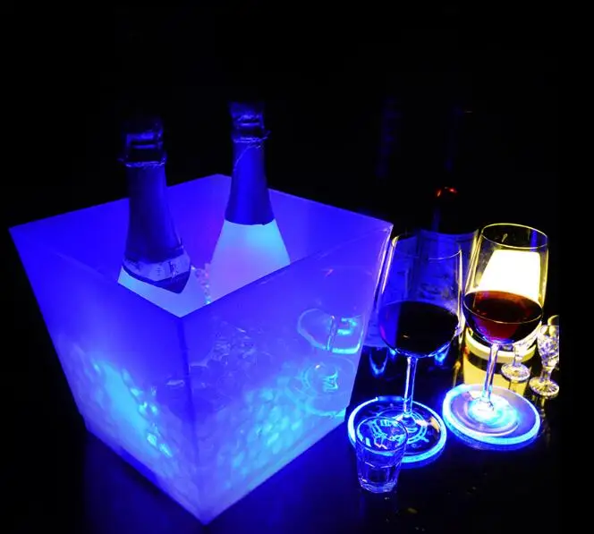 Grote Capaciteit Led Opladen Vierkante Champagne Wijn Bar Goedkope 10 L Led Knippert Plastic - AliExpress