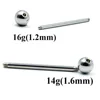 BOG-Surgical Steel shaft Straight Barbell Replacement Accessories Bar Tongue Lip Ear Ring Nipple Barbell Piercing Jewelry ► Photo 2/3