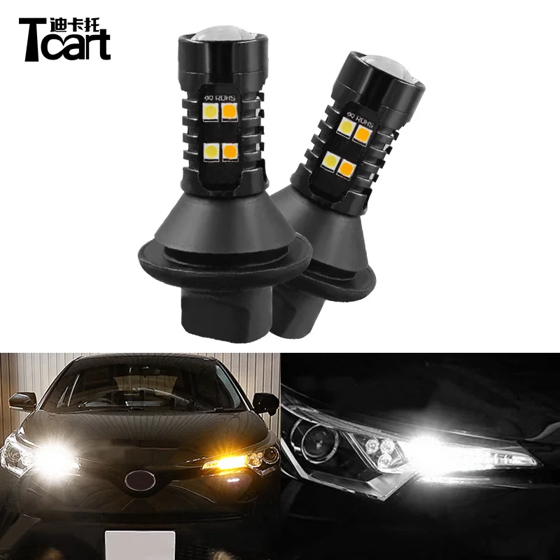 Tcart led drl поворотные сигнальные огни Дневные ходовые фары, аксессуары для автомобиля PY21W 1156 Bau15s для Toyota C-HR chr