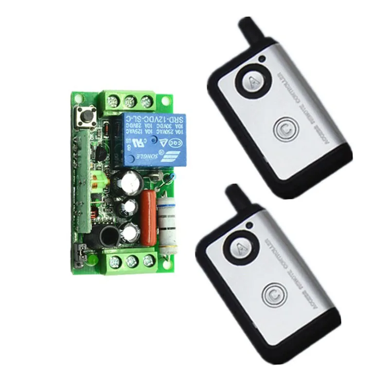 

AC220V 110V 1CH RF Remote Control Switch System teleswitch 2X Transmitter + 1 X Receiver 1ch relay smart home z-wave 315/433 MHZ
