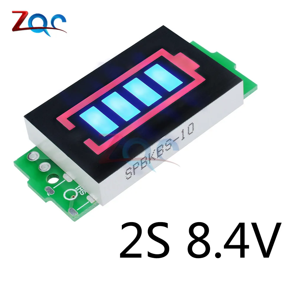 1S 2S 3S 4S 6S 7S Series Lithium Battery Capacity Indicator Display Module Electric Vehicle Battery Power Tester Li-po Li-ion - Color: 2S 8.4V