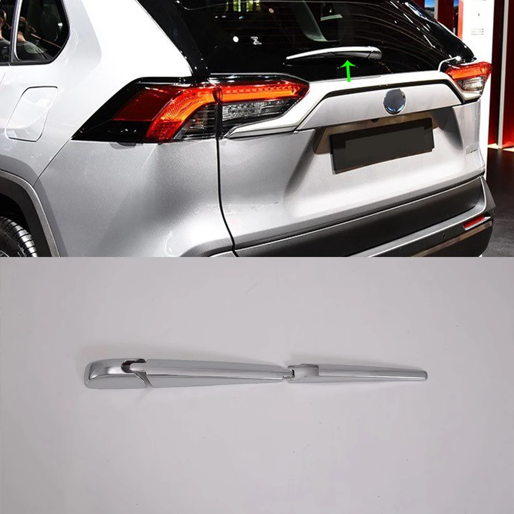 

Car Accessories ABS Chrome Rear Window Wiper Arm Blade Cover Trim Overlay Nozzle Molding Garnis For Toyota RAV4 2019 Car-styling