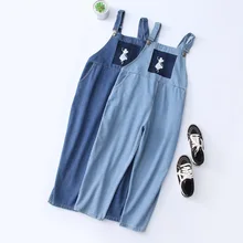 Корейский стиль; вышитая подвеска в стиле Лолиты с героями мультфильмов; свободные джинсы-шаровары; комбинезон; джинсовые брюки; комбинезоны; милые брюки