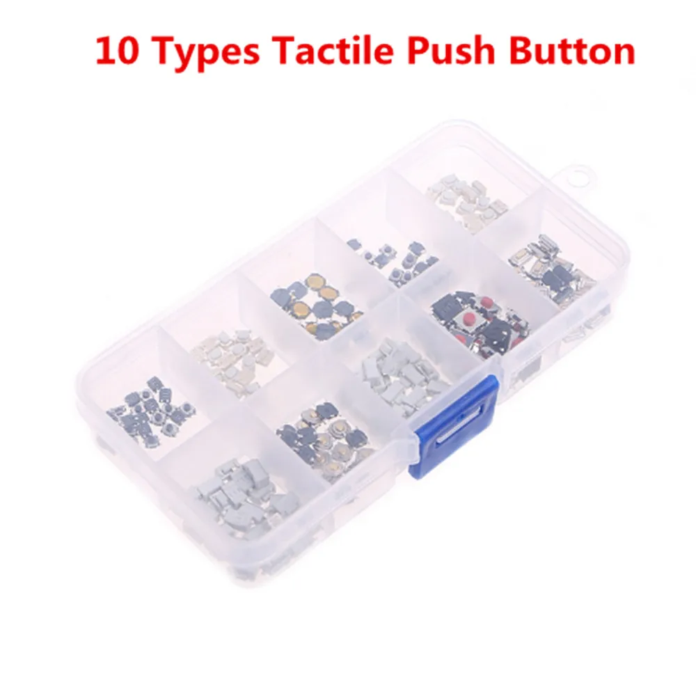 

High Quality 250Pcs 10 Types Tactile Push Button Touch Switch Remote Keys Button Microswitch