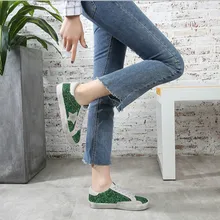 

JINBEILEE Net Red Small Dirty Skateboard Shoes Female Stars Casual Shoes Five-pointed Star Small White Female Sequin Shoes