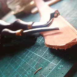 DIY leather craft тепла линейных высокого качества из нержавеющей стали деревянной ручкой 1/1. 5/2/2,5 мм