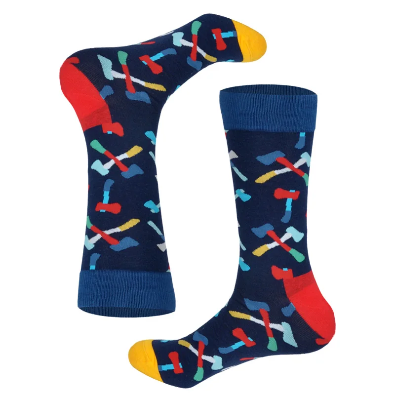 LIONZONE бренд, осенне-зимние носки для мужчин, модные носки в стиле хип-хоп, 28 цветов, цветные хлопковые носки с изображением животных и цветов