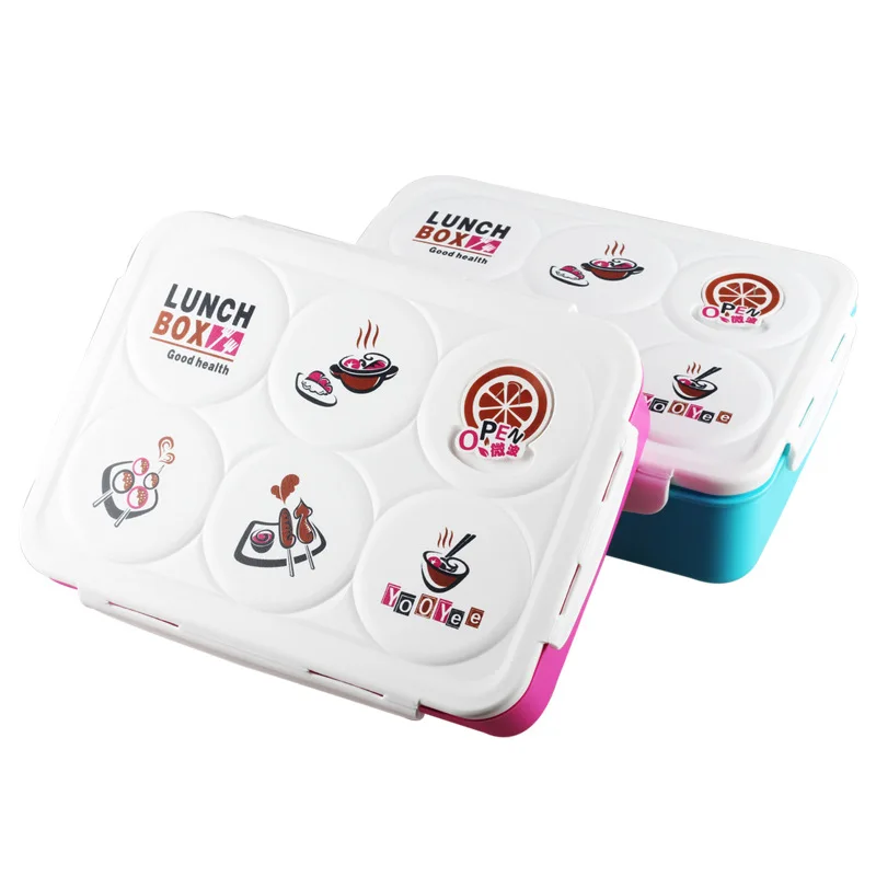 

Practical Lunch Box Bento Box With Divider and Bowls and Spoon Great For The Office, School, Kindergarten 1750ml
