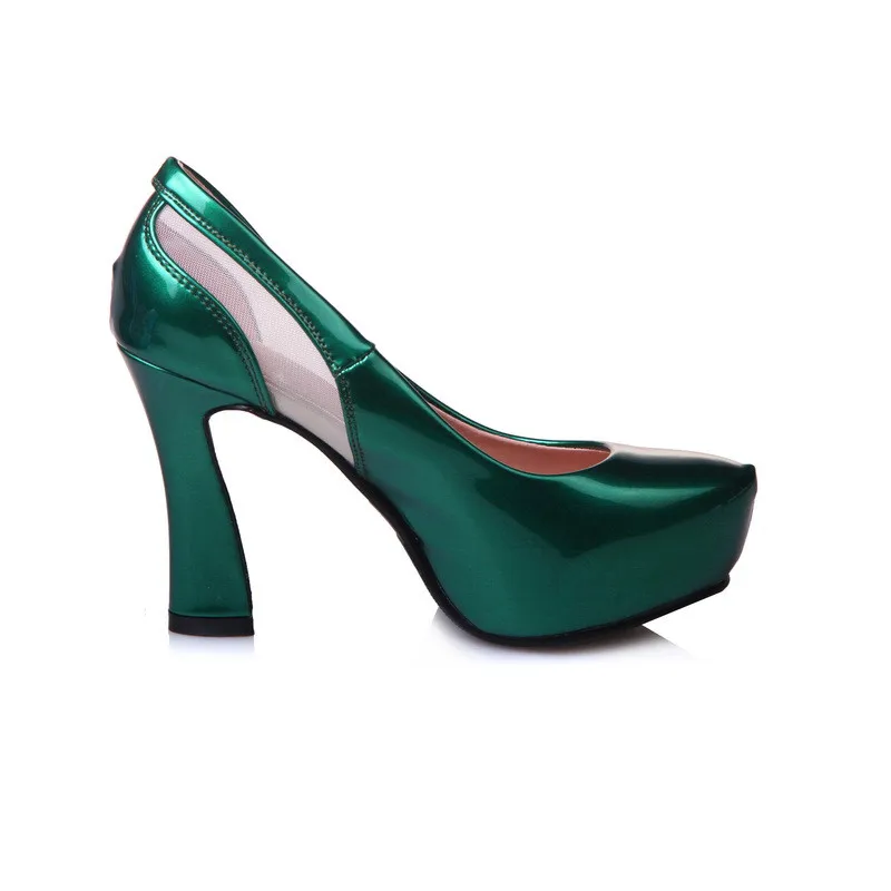 YMECHIC New Reach Fashion Green Blue Heels Women Platform Sexy High Heel Pumps Slip on Ladies Party Shoes Summer Plus Size