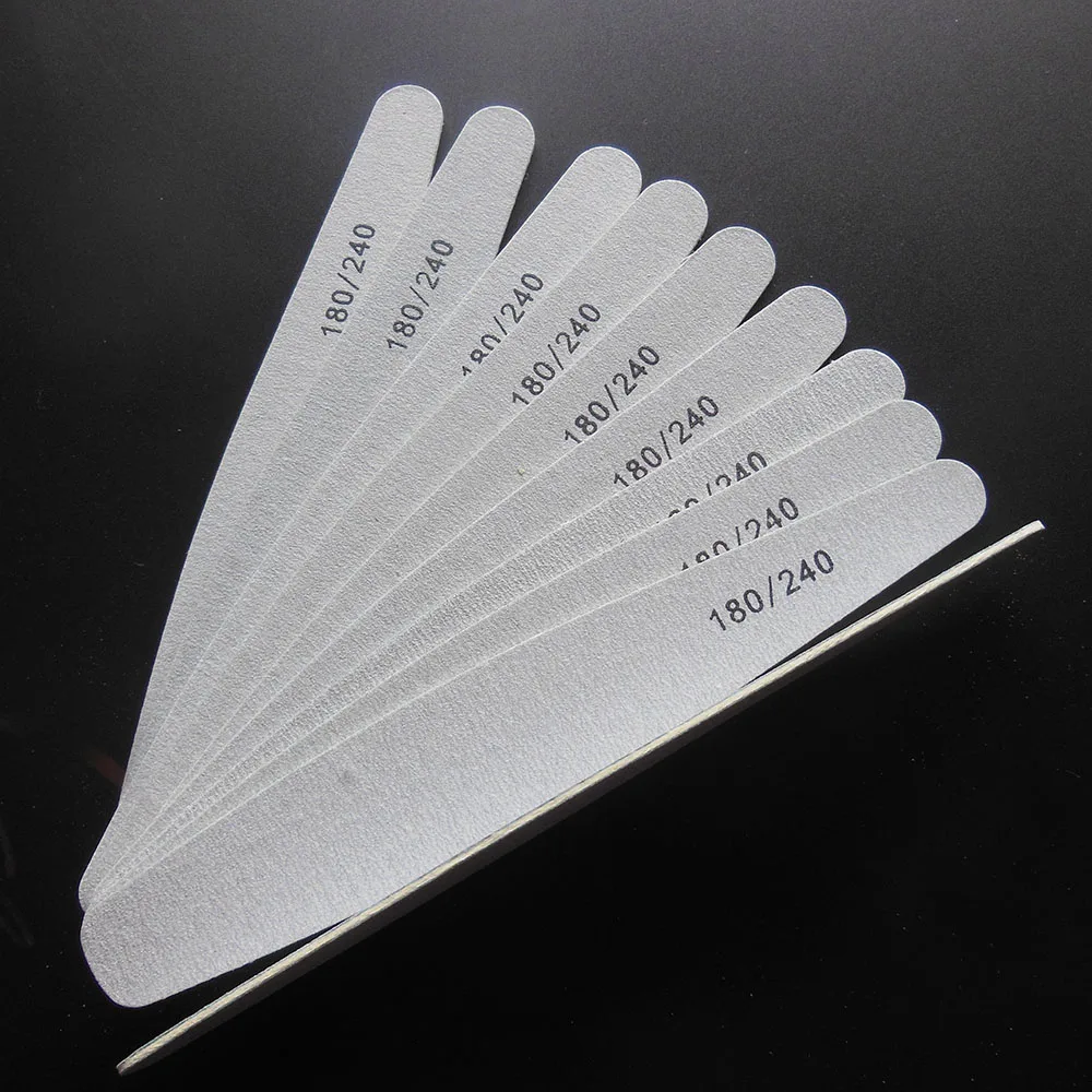10 pcs wood nail file nail art tool dispoable file 180/240 wooden emery board pedicure tool