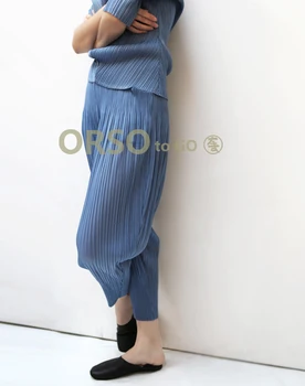 

2019Pleated harem pants women wide leg nine points slim slimming plus fat pants free shipping