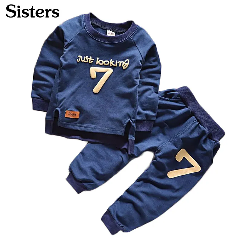 

Baby Boys Clothing set Casual Sport Letters Tracksuit Infant Toddler Girls Clothes Top 2pcs T-shirt + Pants Kids Warm autumn