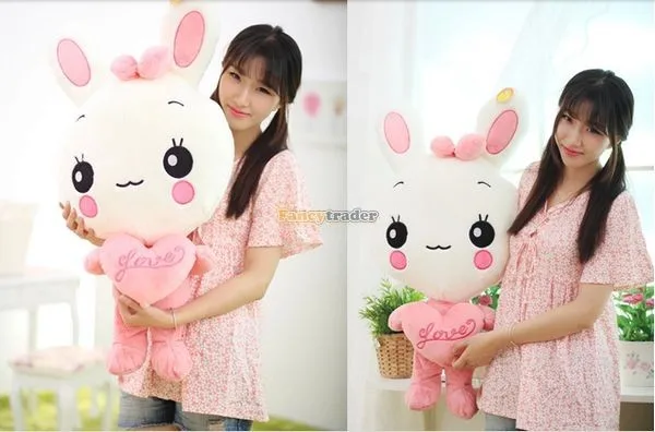 Fancytrader 35'' 90cm Giant Lovely Plush Soft Stuffed Cute Dress Heart Rabbit Bunny, 2 Colors, Free Shipping FT50883 (5)