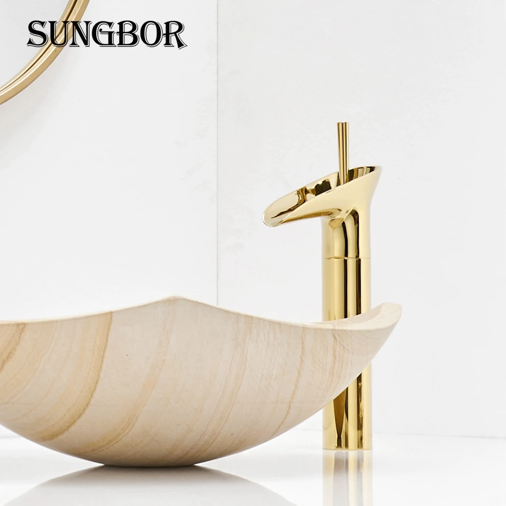 Billig Wein Glas stil Einzigen Hebel wasserfall Bad Becken Wasserhahn Messing Antiken Heißen und Kalten bad Waschbecken Mischbatterien AL 7129F