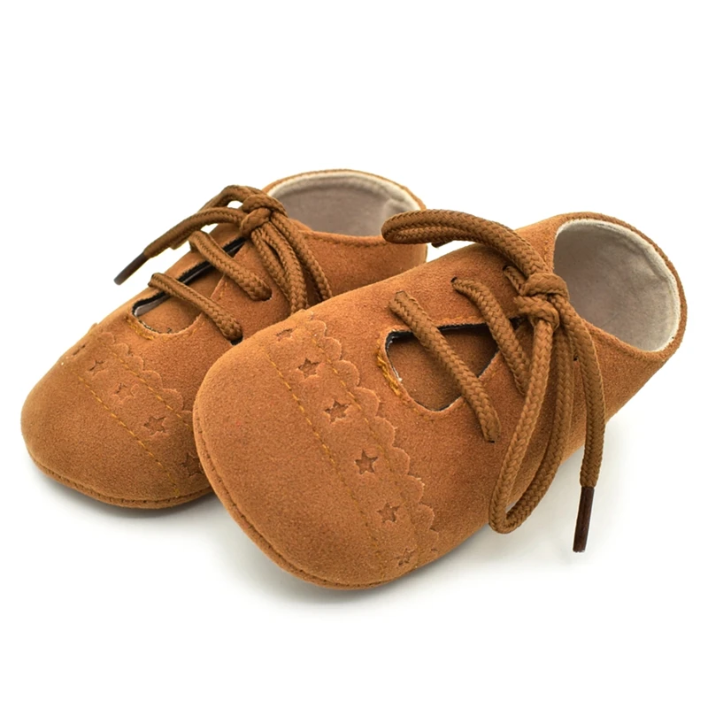 Детские ботиночки для новорожденных и малышей, для мальчиков для девочек на мягкой подошве обувь для младенцев милые Мокасины на шнуровке Обувь для детей Демисезонный От 0 до 18 лет