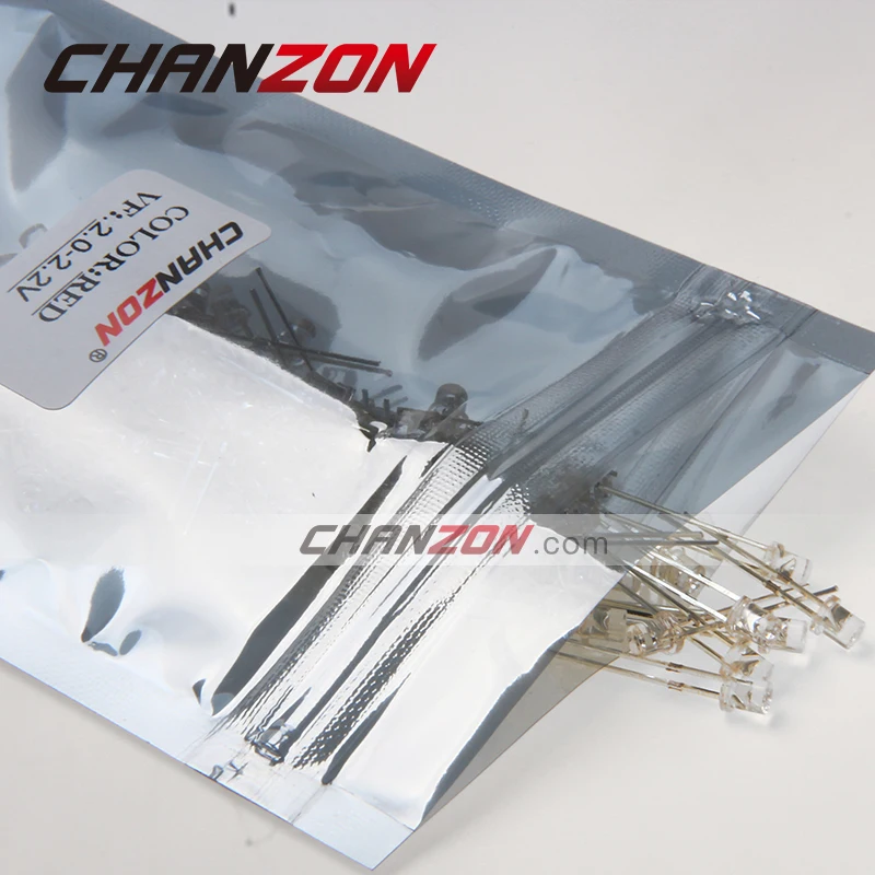 Прозрачная Светодиодная лампа CHANZON 100 шт. 3 мм красная плоская 620 625nm прозрачная
