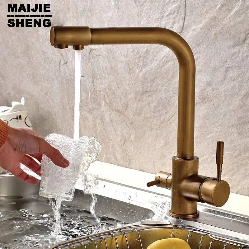 faucet 3 way kitchen faucet sink mixer water kitchen dinking faucet three way Double function antique brass kitchen mixer faucet 3 way kitchen faucet sink mixer water kitchen dinking faucet three way Double function antique brass kitchen mixer