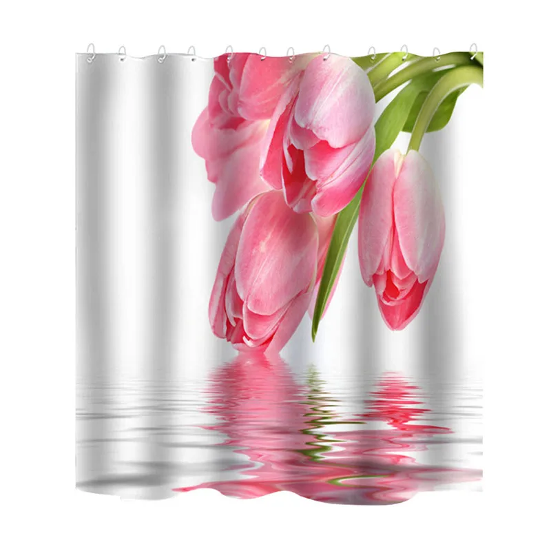 Popular Waterproof Shower Curtain With 12 Hooks Printed Bathroom shower curtain HD printing polyester mildew A1 | Дом и сад