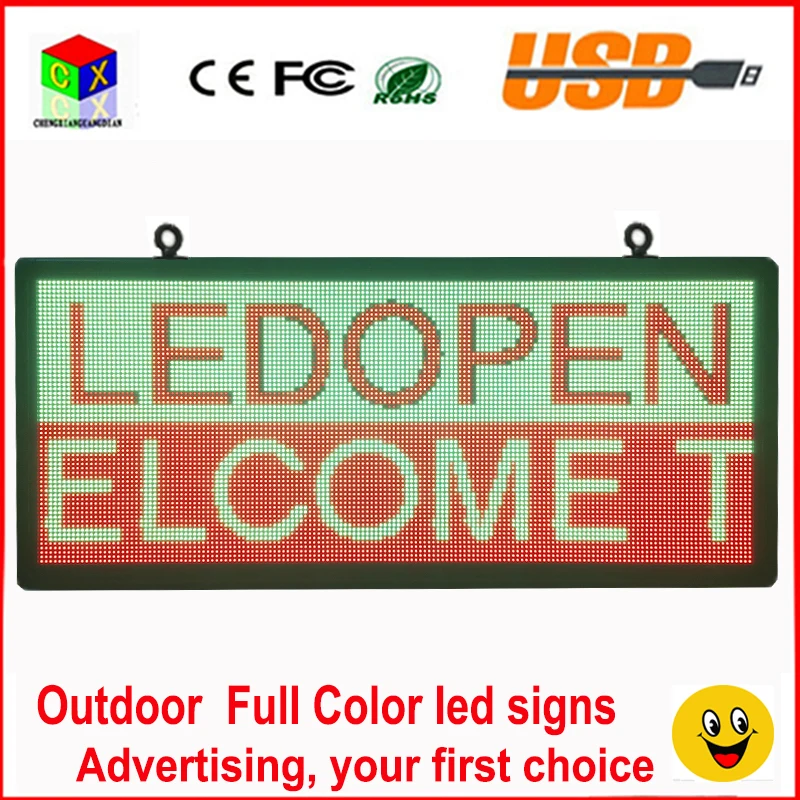 High pixel Outdoor PH6MM full color LED sign 84x45cm scrolling text LED  advertising screen with Temperature sensor AliExpress