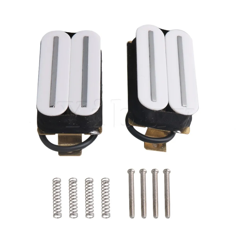 

Yibuy White Dual Coill Magnetic Dual Rail Bridge and Neck Pickup for Electric Guitar Pack of 2
