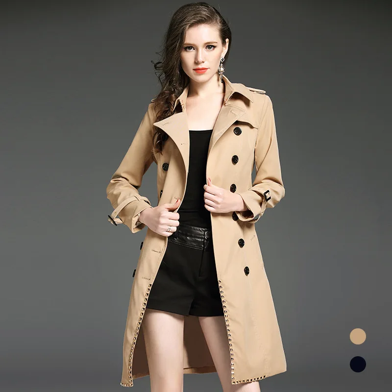 2018 New winter Luxury Trench Coat for Women England Style long Trench