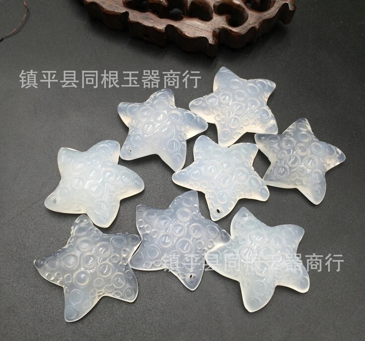 

DYY 1101+++1PC Natural ice Brazil white jade pulp Starfish Pendant