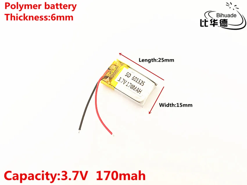 601525 3,7 V 170mah 601627 601528 литий-полимерный аккумулятор с защитной платой для MP3 MP4 MP5 gps цифровых продуктов Fr