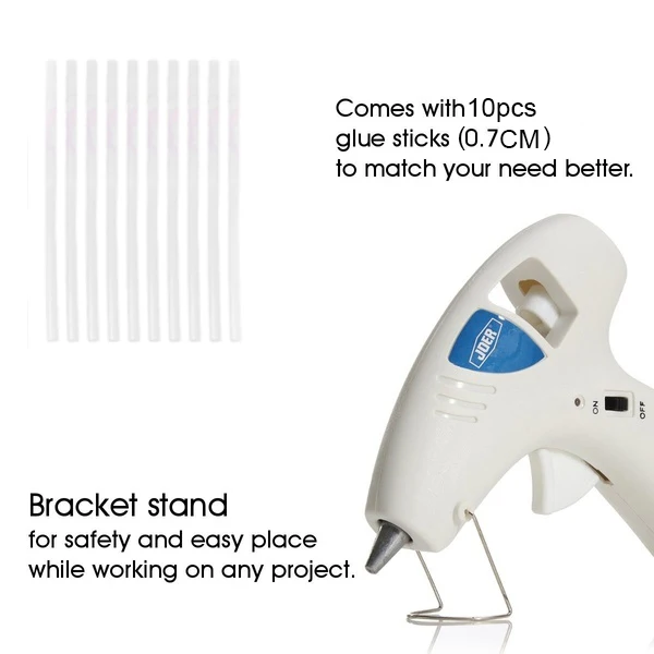 Urijk 10W горячего расплава клея пушка Беспроводной клеевой пистолет для домашнего ремонта DIY декоративно-прикладного искусства с 10/20/50/100 шт. 7 мм горячего расплава клея-карандаша