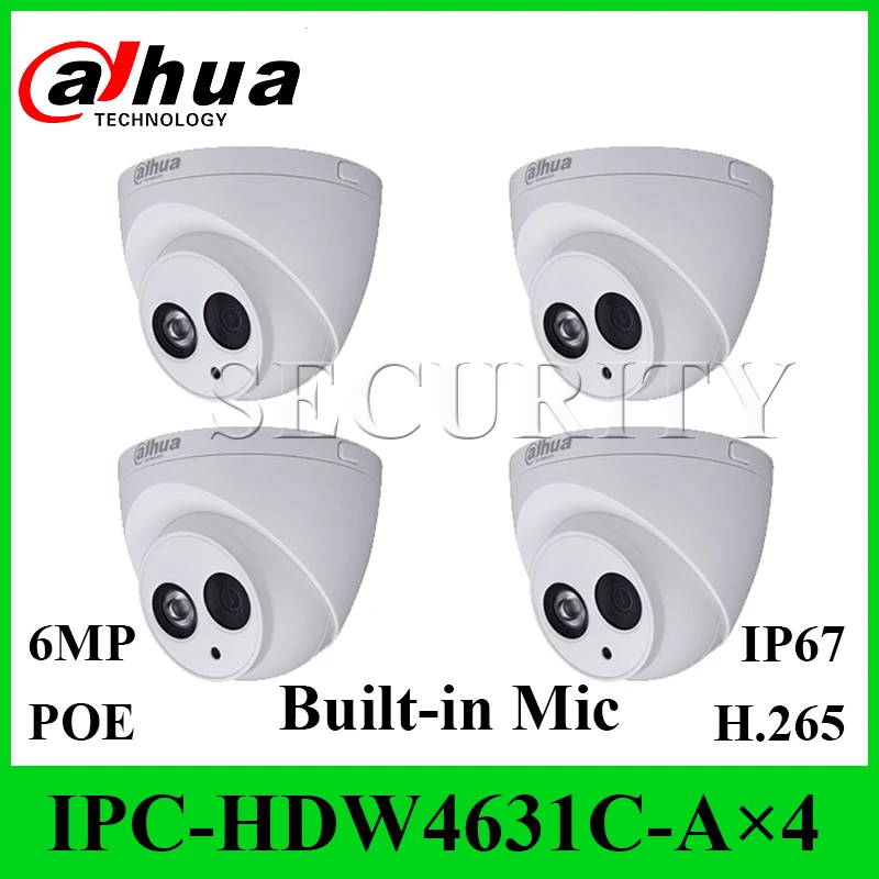 

4PCS/lot Dahua 6MP IPC-HDW4631C-A CCTV POE Network Camera With Built-in Mic Replace IPC-HDW4433C-A DHL EXPRESS SHIPPING