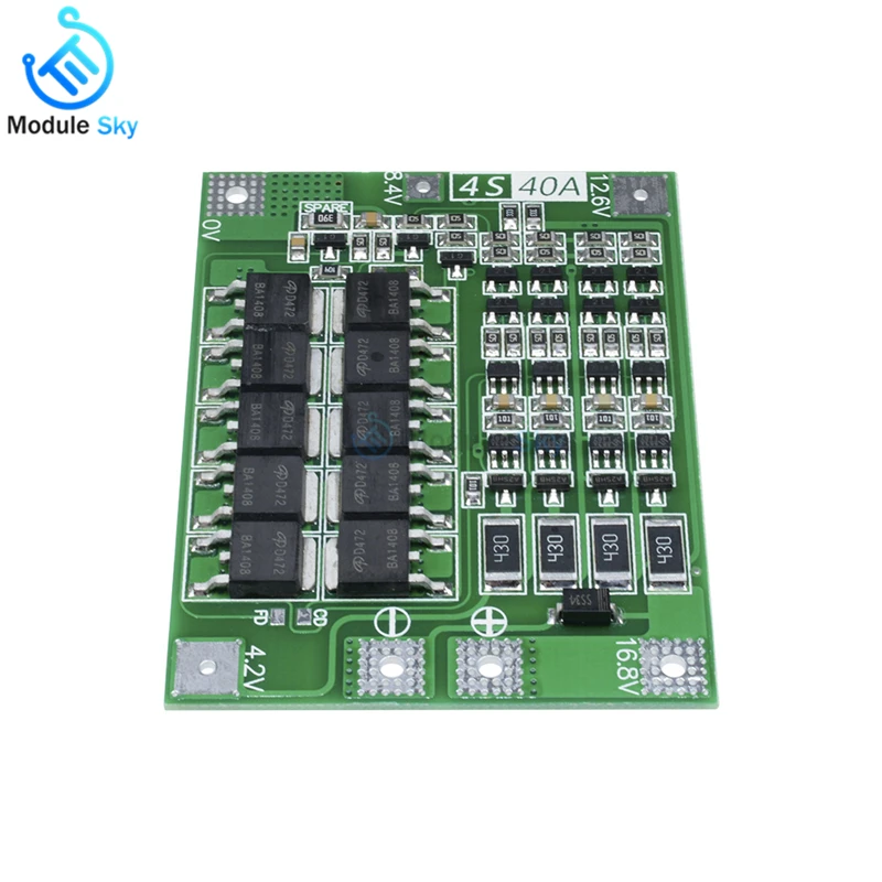 BMS 4S 40A плата защиты литиевой батареи с балансом улучшенная версия 18650 зарядное устройство литиевой батареи PCB BMS Защитная плата