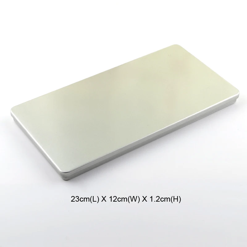 Caja de almacenamiento Rectangular de Metal plateado DIY caja organizadora de lata en blanco caixa organizadora