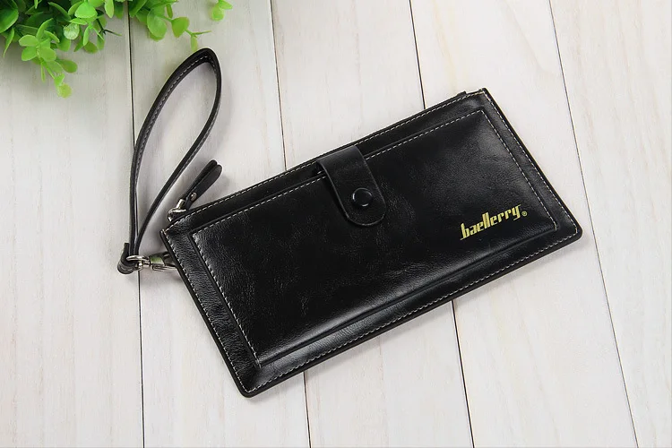 Baellerry Brand Women Long PU Leather Wallet Dollar Price Carteira Clutch Coin Purse Female Wristlet Hand Bag Card Holder - Цвет: Black