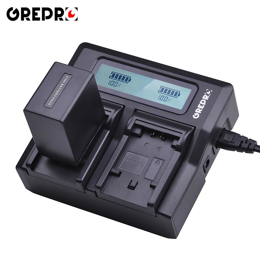 

GREPRO Rapid LCD Dual Battery Charger for Sony NP-FV100 NP FV100 FV50 FV70 FH100 FH70 FH50 FH60 FP50 FP90 CX700E PJ50E 30E 10E