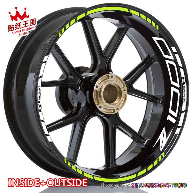 

For kawasaki Z1000 Motorbike Motorcycle Wheel Stickers Decals Reflective Rim Bike Motorcycle Suitable 22 LGT1