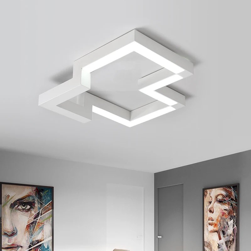 

New modern LED white/black chandelier living room dining room bedroom ceiling lamp dimming home lighting luminarias AC110V-220V