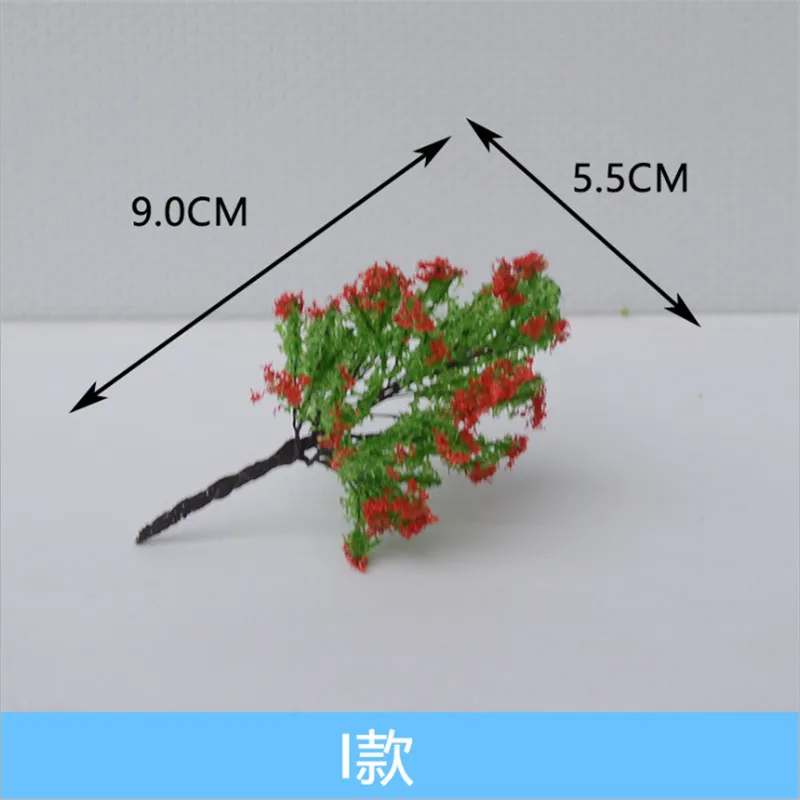 2 шт./лот масштаба пластиковый миниатюрный модель цветок дерево для построения поезда Макет железной дороги декоративный пейзаж