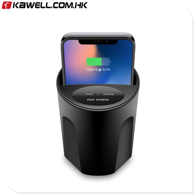 Car Cup Wireless Charger Qi Charging Stand for iPhone 8 X 10 for smart phone USB induction Charge Holder